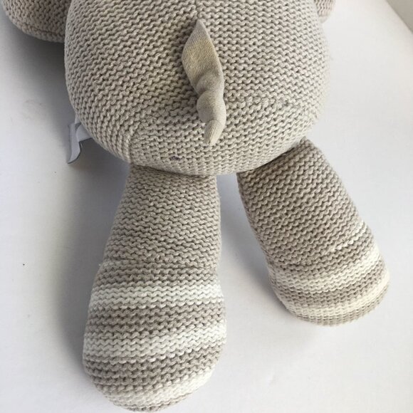 Living Textiles Grey Theodore Elephant Knit Plush Stuffed Animal Baby Toy - Picture 8 of 11
